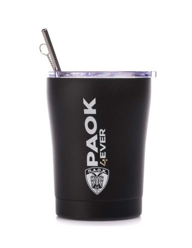 Estia Coffee Mug PAOK BC Ποτήρι Θερμός με Καλαμάκι 350ml