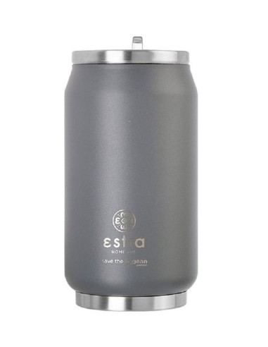 Estia Travel Cup Save The Aegean Ποτήρι Θερμός με Καλαμάκι Fjord Grey 300ml