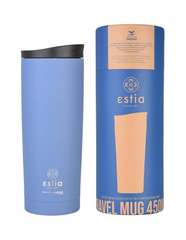 Estia Travel Mug Save The Aegean Ποτήρι Θερμός Denim Blue 500ml