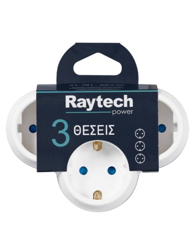 RayTech VRM0103 Πολύπριζο 3 Θέσεων Λευκό