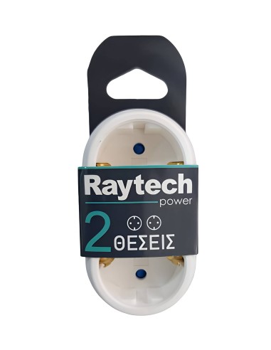 RayTech VRM0102 Πολύπριζο 2 Θέσεων Λευκό