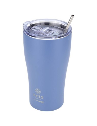 Estia Coffee Mug Save The Aegean Ποτήρι Θερμός με Καλαμάκι Denim Blue 500ml