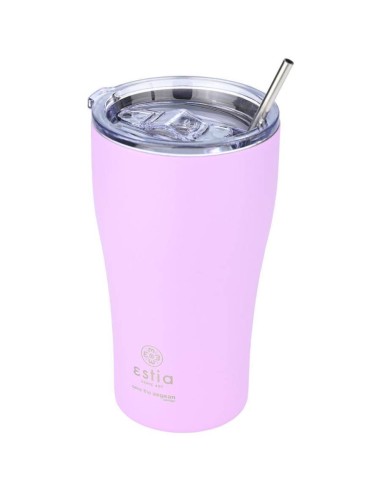 Estia Coffee Mug Save The Aegean Ποτήρι Θερμός με Καλαμάκι Lavender Purple 500ml