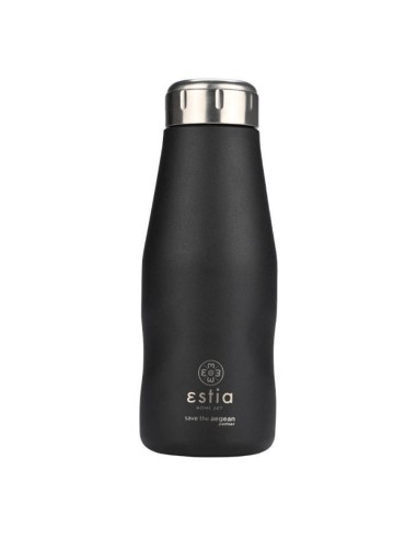 Estia Travel Flask Save The Aegean Μπουκάλι Θερμός Midnight Black 350ml