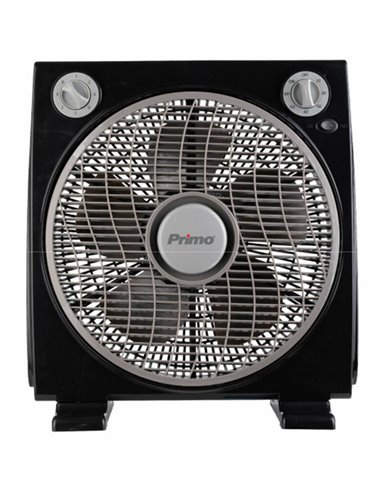 Primo PRBF-80556 Ανεμιστήρας Box Fan 12'' 30cm 45W Μαύρος-Γκρι